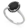 thumbnail image 2 of 2.15 Carat Oval Cut Black Onyx Gemstone & Natural Diamond (F-G/VS1) Latest Wedding Ring for Ladies Solid 14K White Gold Size 7 by Diamond-Capitals, 2 of 7