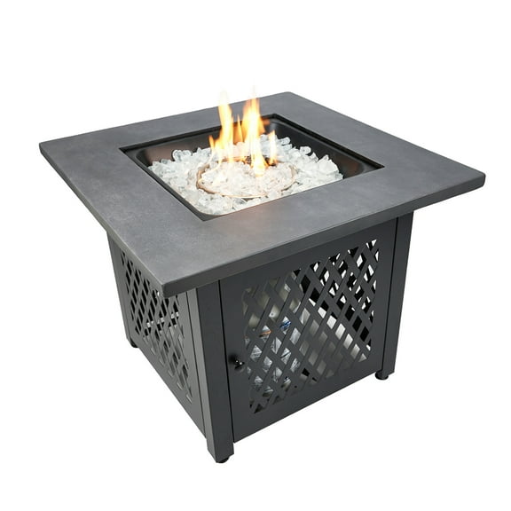 Endless Summer Charles 30" Square Outdoor UV Printed LP Gas Fire Pit​ Table