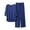 Blue, variant on DuoJiaJ Sets For Women 3/4 Length Sleeve V Neck Summer Tops Elastic Waist Wide Leg Pants Summer Outfits Women's Long Nightgowns Brick Red