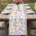 thumbnail image 4 of Rainbow Sunshine Table Runner 72 Inches, Rainy Cute Pink Border Bed Runner Dresser Scarves Tabletop for Indoor Outdoor Parties/Ceremony/Banquet, 18" x 72", 4 of 9
