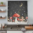 thumbnail image 4 of Mushroom Semi Sheer Curtains Drapes for Living Room,Bedroom,French Doors Window 108 Inches Long,Botanical Watercolor Floral Leaf Butterfly Plant Rod Pocket Chiffon Curtain Voile Drapery Panel, 4 of 8