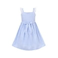 thumbnail image 2 of Girls Dress Blue White Checkered Ruffle Tank Sundress 8 Years, 2 of 6