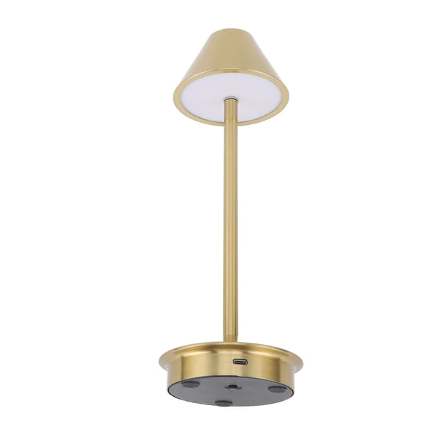 Lámpara De Mesa Inalámbrica De LED, Luz De 3 Colores Atenuadas Sin Paso, USB Tipo C Portátil Luz De Escritorio Recargable, Lámpara De Mesa De Arte De Hierro Moderna Para
