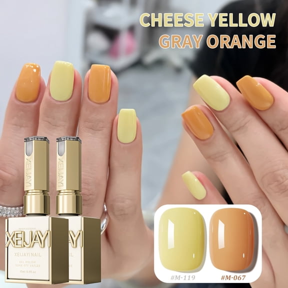 XEIJAYI 15ml 2Colors SetNail Gel Polish  - Bright Nail Art With Alcohol-Free/LED Soak-Off Gel For Salon & DIY, Japanese-Korean Style Nail Designs, Nail Care, DIY Nail Design,