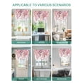 thumbnail image 5 of Pink Eucalyptus Leaves Tie Up Curtains for Windows 45 Inch Length Balloon Curtains Kitchen Adjustable Balloon Window Shade Summer Botanical Watercolor Tie Up Valance Bathroom Curtain Window 52"x45", 5 of 6