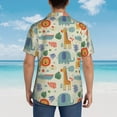 thumbnail image 4 of Yiaed Jungle Animals Print Hawaiian Shirt for Men Short Sleeve Button Down Shirts Beach Shirts for Men,Small, 4 of 7
