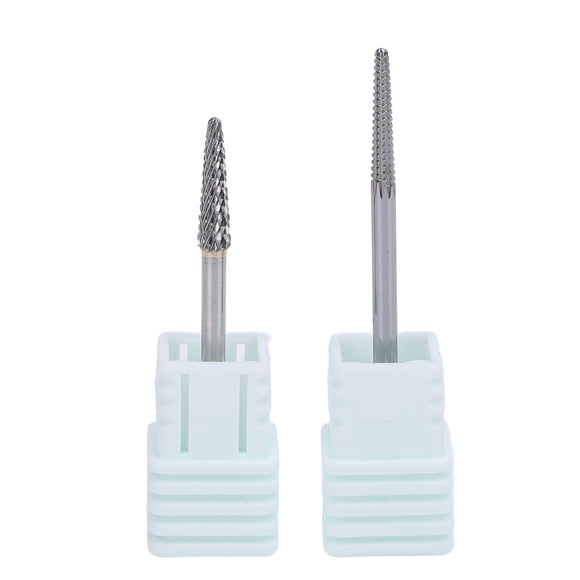 Brocas Con Forma De Aguja, Acero De Tungsteno Profesional De Bajo Rendimiento De Corte, 2 Piezas De Brocas Limpiadoras De Cutículas De Uñas Para Máquina De Manicura