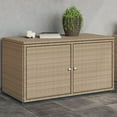 thumbnail image 1 of vidaXL Garden Storage Cabinet Beige 110x55x60.5 cm Poly Rattan, 1 of 5