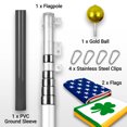 thumbnail image 2 of G128 Combo Pack: 25 Ft Telescoping Aluminum Flagpole (Silver) & American and Ireland Shamrock Flags 3x5 Ft, Both ToughWeave Series Embroidered Polyester | Pole with Flags Included, 2 of 9
