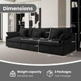 thumbnail image 3 of The Magic Home Canapé Sectionnel Modulaire en Lin à 3 Places, Noir, 3 of 14