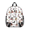 thumbnail image 3 of Dachshund and Rose White Pattern Backpack for School, Cute School Bag with Adjustable Shoulder Straps and Padded Back, 13.8"x11.4"x6", 3 of 5