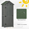 thumbnail image 2 of Grey Fir Wood Garden Shed With Three Shelves, Durable Outdoor Storage Solution, 2 of 7