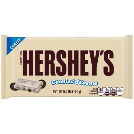 - (2 Pack) Hershey Giant Cookies Creme White Chocolate Candy, 6.5 Oz