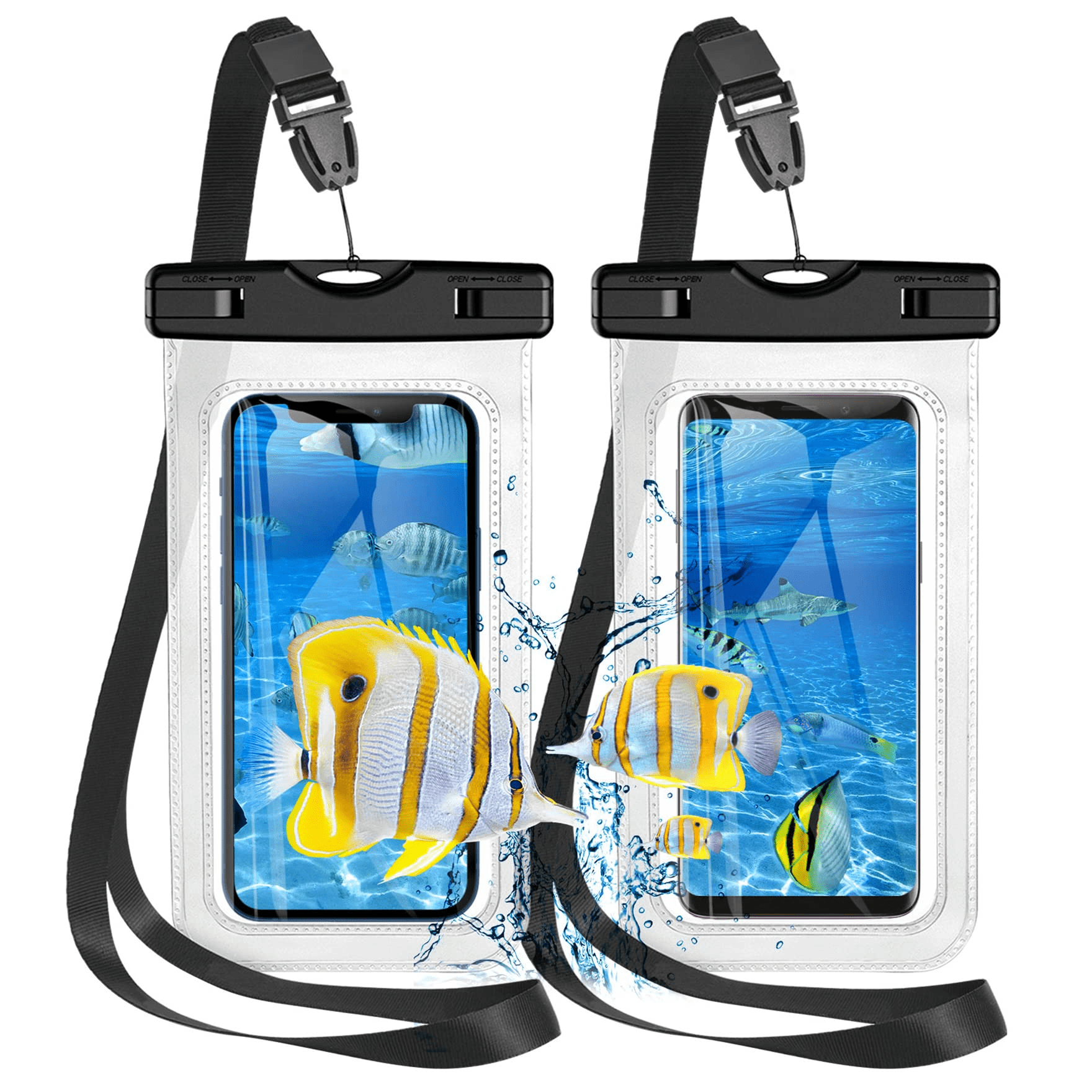 IPX8 Cellphone Dry Bag Universal Waterproof Case,Waterproof Phone Pouch Compatible for iPhone 13 12 11 Pro Max XS Max XR X 8 7 Samsung Galaxy s10/s9 Google Pixel 2 HTC Up to 7.0 2 Pack 