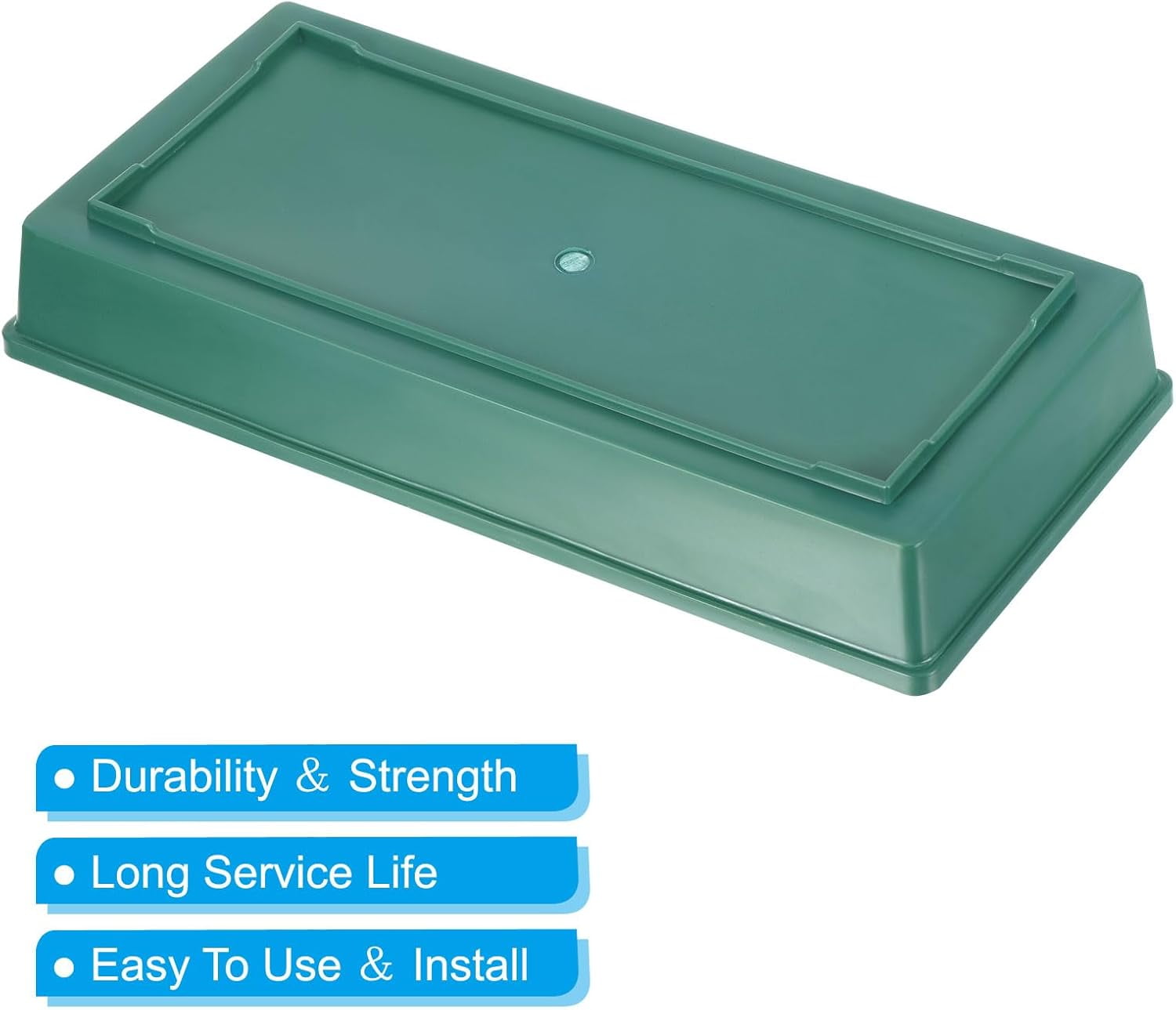 ABCISI Floral Centerpiece Trays, 3 Pcs 11" Plastic Design Bowl Flower Arrangement Base for Party/Wedding Decorating, Rectangular Flower Foam Holder Box, Green