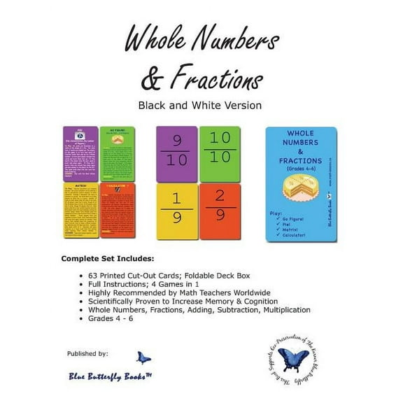 Whole Numbers & Fractions (Black/White Version) (Paperback)