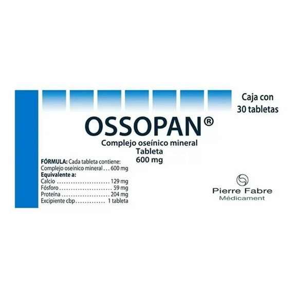 Ossopan Complejo oseínico mineral 600 mg 30 tabletas