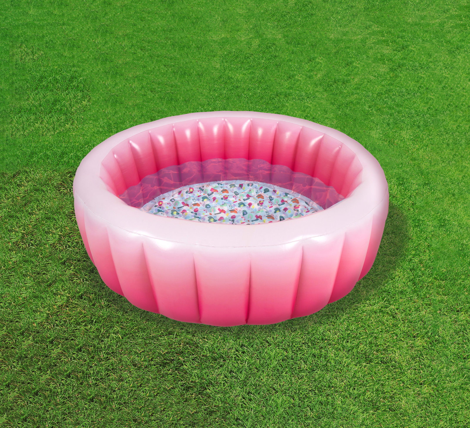 Packed Party Luxe Pink Ombre 59” Round Soft-Sided 3-Ring Inflatable Swimming Pool - image 4 of 5