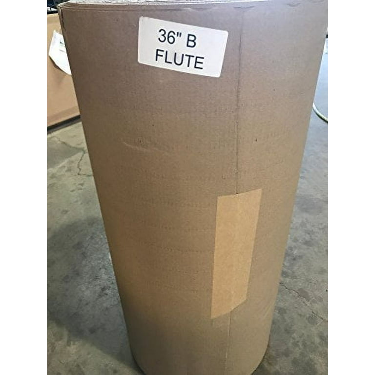  12 feet x 36 White Single-face Corrugated B Flute Cardboard  Roll. : Industrial & Scientific