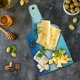 thumbnail image 5 of Shark Cutting Board, Goldfish Mammal Fin on Top of the Water Fake Comical Humorous Nature Image, Decorative Tempered Glass Cutting and Serving Board, Wine Bottle Shape, Blue Orange, by Ambesonne, 5 of 5