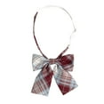 thumbnail image 2 of Xfvqtps Girls Bow Tie Checkered Bowties Pre-Tied Neckties Adjustable for Pleated Skirt Uniform School Sky Blue, 2 of 3