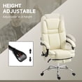 thumbnail image 4 of Chaise de Bureau Blanche avec Massage et Repose-Pieds Inclinable - Chaise de Direction Ergonomique pour la Maison et le Bureau - Vibration à 6 Points, Cuir PU, Hauteur Réglable (26 Pouces x 26 Pouces x 49.6 Pouces), 4 of 7