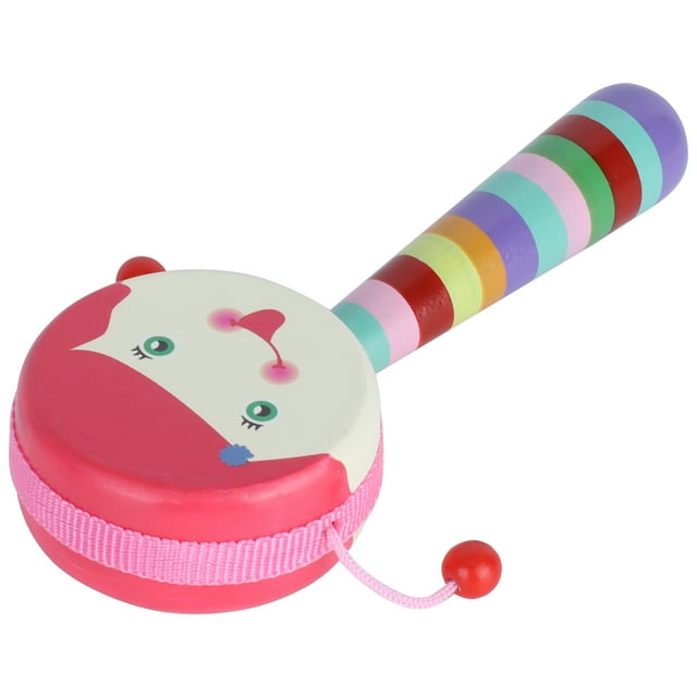Tambor De Juguete Con Sonajero, Tambor De Juguete De Mano Con Diseño De Dibujos Animados Encantador, Ligero Y Portátil Para Niños Para Niños