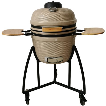 Lifesmart 18-Inch Ceramic Kamado Grill With 5-Piece Accessory Bundle