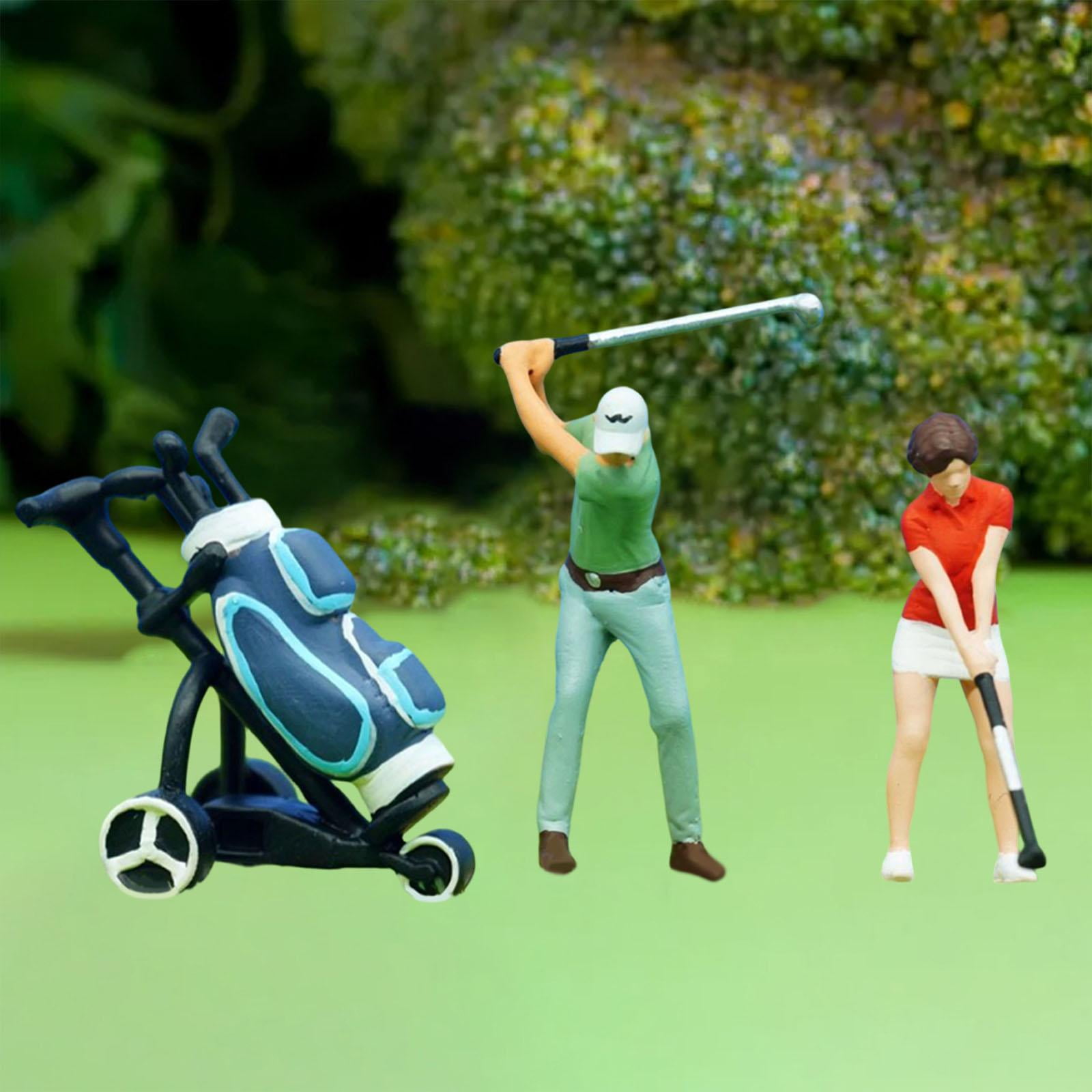 LeeQinersw 1:64 Scale Tiny People Layout Micro Landscape Accessories Golf Figurines Set
