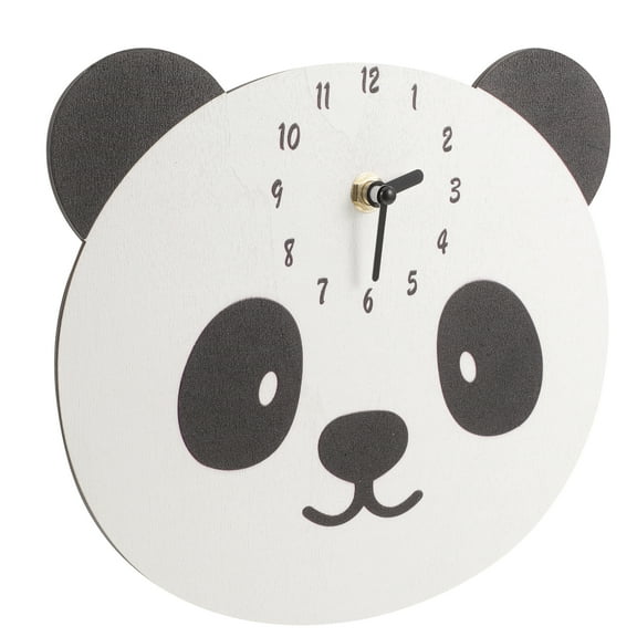 WRISTBIQUE Cartoon Creative Wall Clock Wooden White for Children 1Pack 8.7x7.5in
