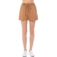 thumbnail image 1 of MixMatchy Women's Solid Elastic Waist band with Drawstring Tencel Shorts, 1 of 7