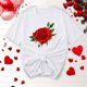 thumbnail image 5 of Camisetas de Manga Corta para Mujeres, Camiseta de Cuello Redondo Impresa de Moda, Primavera Y Verano Casual, 5 of 8