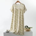 thumbnail image 2 of XIAONU Womens Nightshirts Summer Thin Trendy Short Sleeve Elegant Floral Nightgown Baggy Oversized Pleasure Round Neck Sleepwear Homewear, 2 of 3