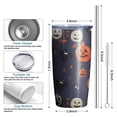 thumbnail image 6 of 20oz Tumblers Pumpkin Ghost Halloween Pattern Stainless Steel Vacuum Insulated Double Wall Travel Tumbler Cups Mug with Lid and Straw,Cleaning Brush for Cold & Hot Drinks, 6 of 7