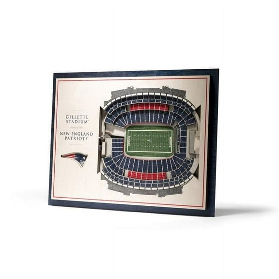New England Patriots 17'' x 13'' 5-Layer StadiumViews 3D Wall Art