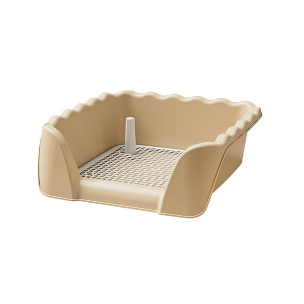 Inodoro para perros, bandeja sanitaria portátil para mascotas, cerca elevada, caja de arena para entrenamiento de orinales. café