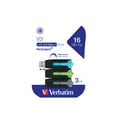 thumbnail image 2 of Verbatim Store 'n' Go V3 - Clé USB - 16 Go - USB 3.2 Gen 1 - Gris, Bleu, Vert (Lot de 3), 2 of 15
