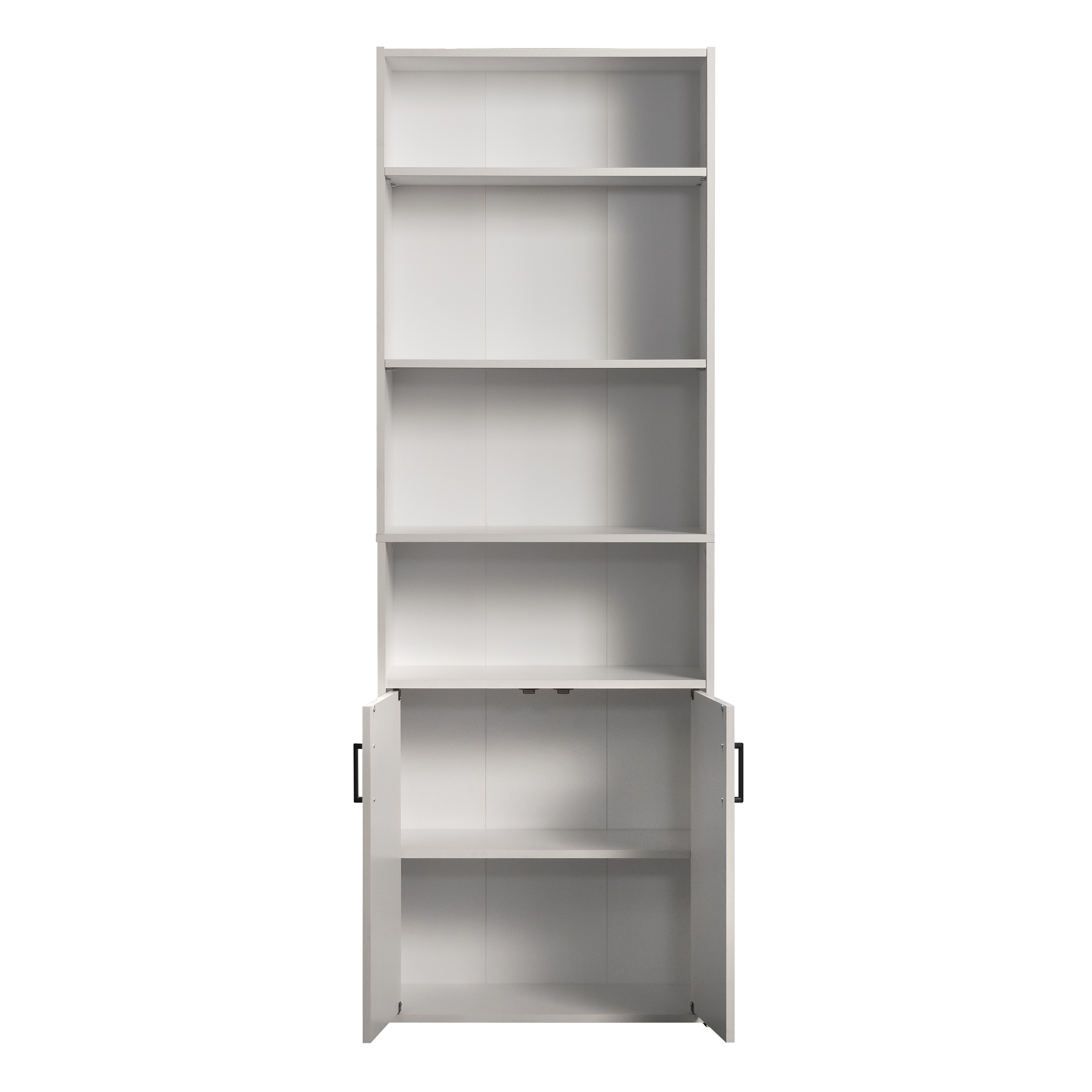Mainstays Traditional 5 Shelf Bookcase with Doors, Soft White - image 4 of 5