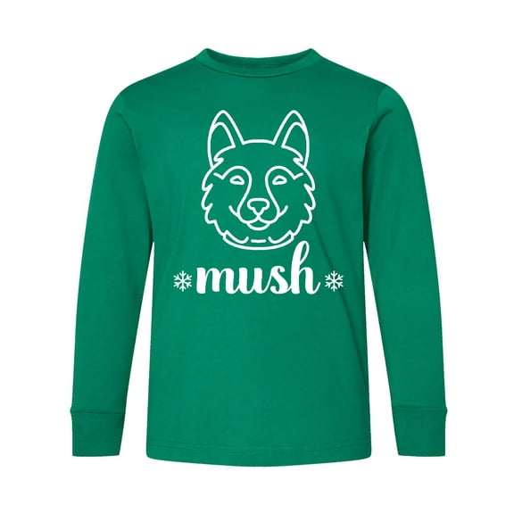 Inktastic Husky Sled Dog Mush Long Sleeve Youth T-Shirt