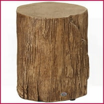 HOMCOM Tree Stump Wood-Grain Coffee Table, Concrete Indoor/Outdoor Table – Stable & Multi-Use