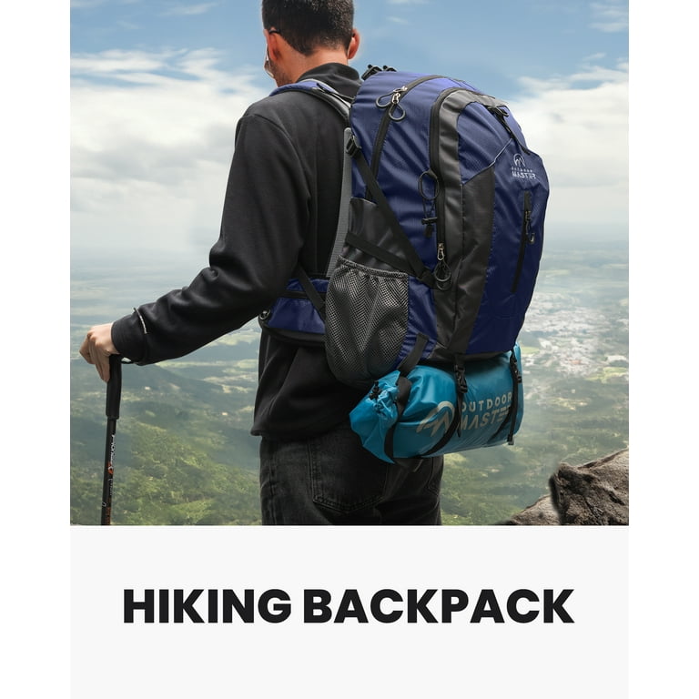 OutdoorMaster 50L Hiking Backpack with High Strength Aluminum Support Travel Camping Backpack with Rain Cover for Men Women Adult Unisex Size