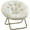 White, variant on Sybels Cozy Saucer Chair: XL faux fur lounger for bedrooms, dorms & gaming，Foldable moon/mushroom design saves space， Gray