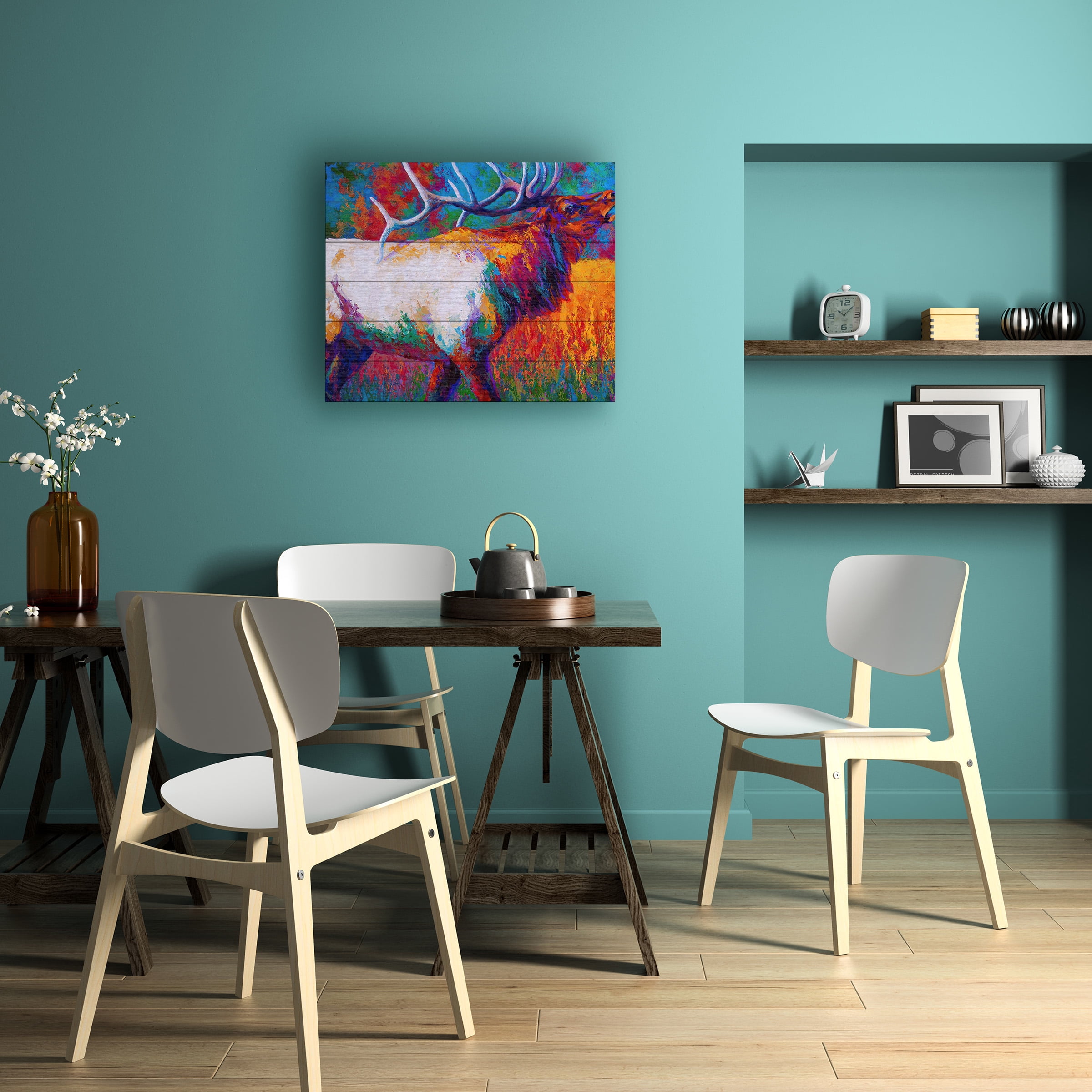 Marion Rose 'Chorus Elk' Wood Slat Art