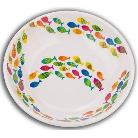 TarHong School of Fish Saucer Melamine Pet Bowl