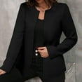 thumbnail image 4 of Tops for Women Long Sleeved Blazer Jacket Solid Color Cardigan Jacket,Women's Long Sleeve Tops Black XXL, 4 of 6