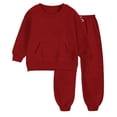 thumbnail image 4 of Gamivast 2 Piece Sweatsuit Outfit for Girl Long Sleeve Pullover Hoodie Sweatpants Tracksuit Set Casual Activewear Jogger Set Red 8 Years, 4 of 7