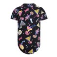 thumbnail image 2 of MSLLEN Print Hipster Clothing Short Sleeve T-Shirts For Men Black, 2 of 6