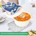 thumbnail image 3 of Yayeee Pot Holders Kitchen Heat Resistant with Pockets 7"x9.8" Cotton Oven Cooking Hot Pads, Floral Ocean Waves, 3 of 7