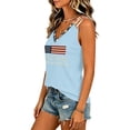 thumbnail image 5 of American Flag Tank Tops for Women 250 Anniversary Usa Flag Patriotic Loose Fit We The People 250th Anniversary Flag 4th Of July Outfits for Women Summer Sleeveless V Neck Tee Tops Light Blue M, 5 of 5