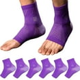thumbnail image 5 of New Design Sports Upgraded Elasticity Blue Color Purple Color Breathable Sweat Absorption Comprex Ankle Sleeves Soothe Relief Compression Socks Nylon Neuropathy Socks PURPLE S, 5 of 8